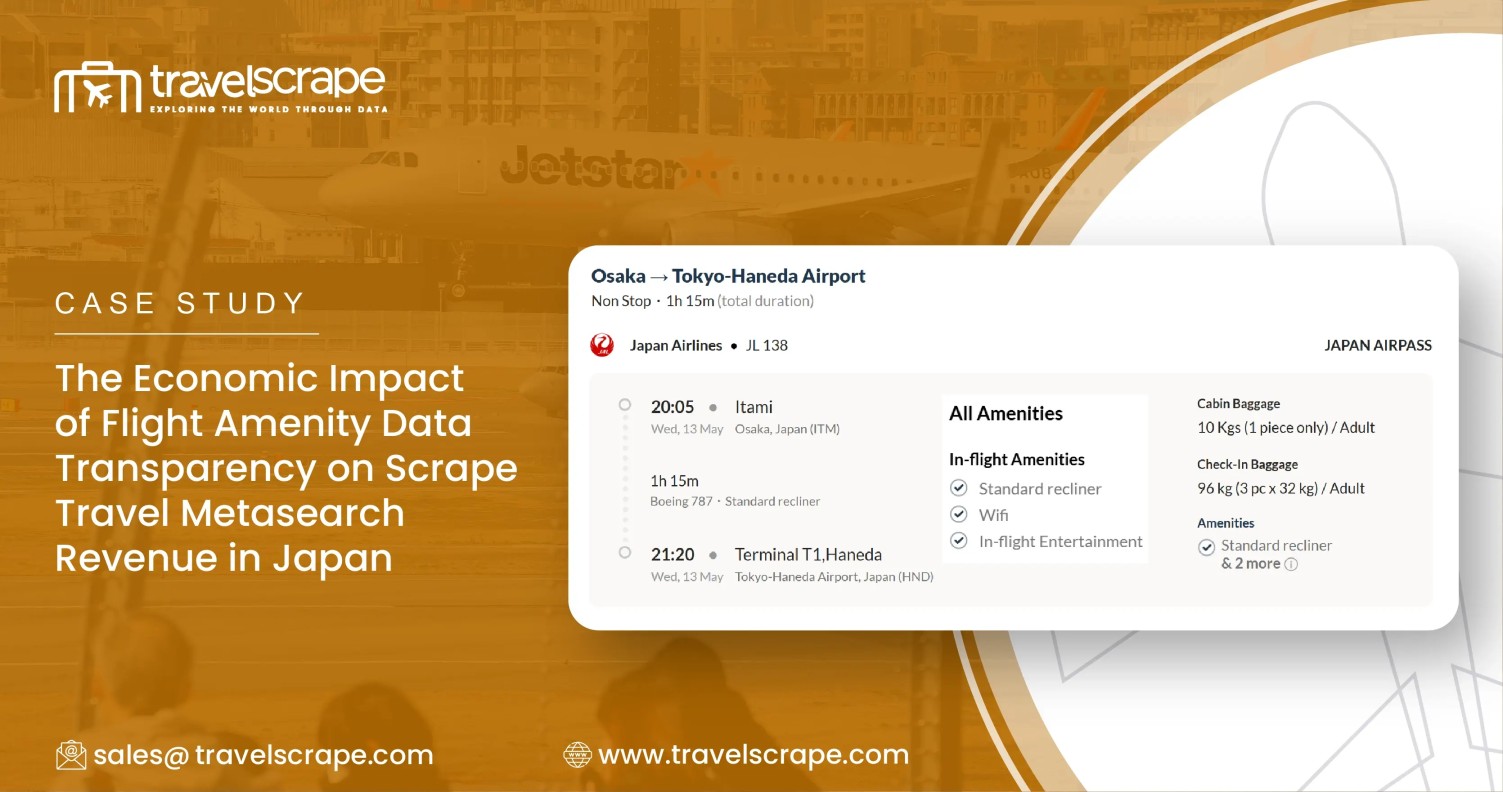 Scrape Travel Metasearch Revenue in Japan for Flight Amenity Data