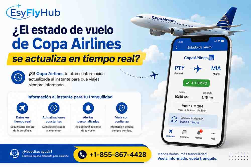 ¿El estado de vuelo de Copa Airlines se actualiza en tiempo real?