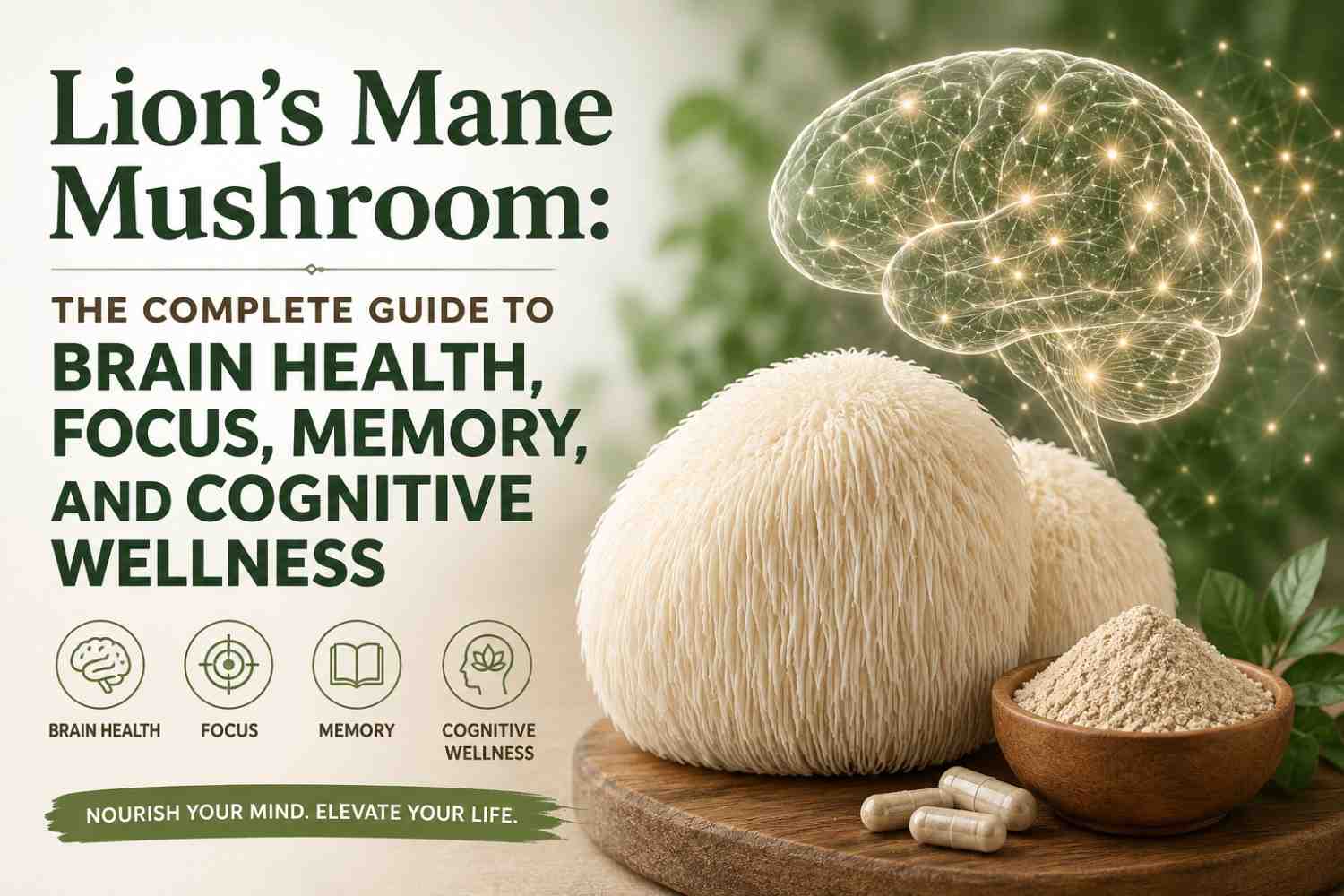 Lion’s Mane Mushroom: The Complete Guide to Brain Health, Focus, Memory, and Cognitive Wellness