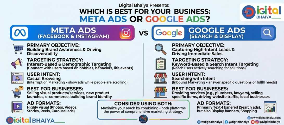 Which is Best for Your Business: Meta Ads or Google Ads?