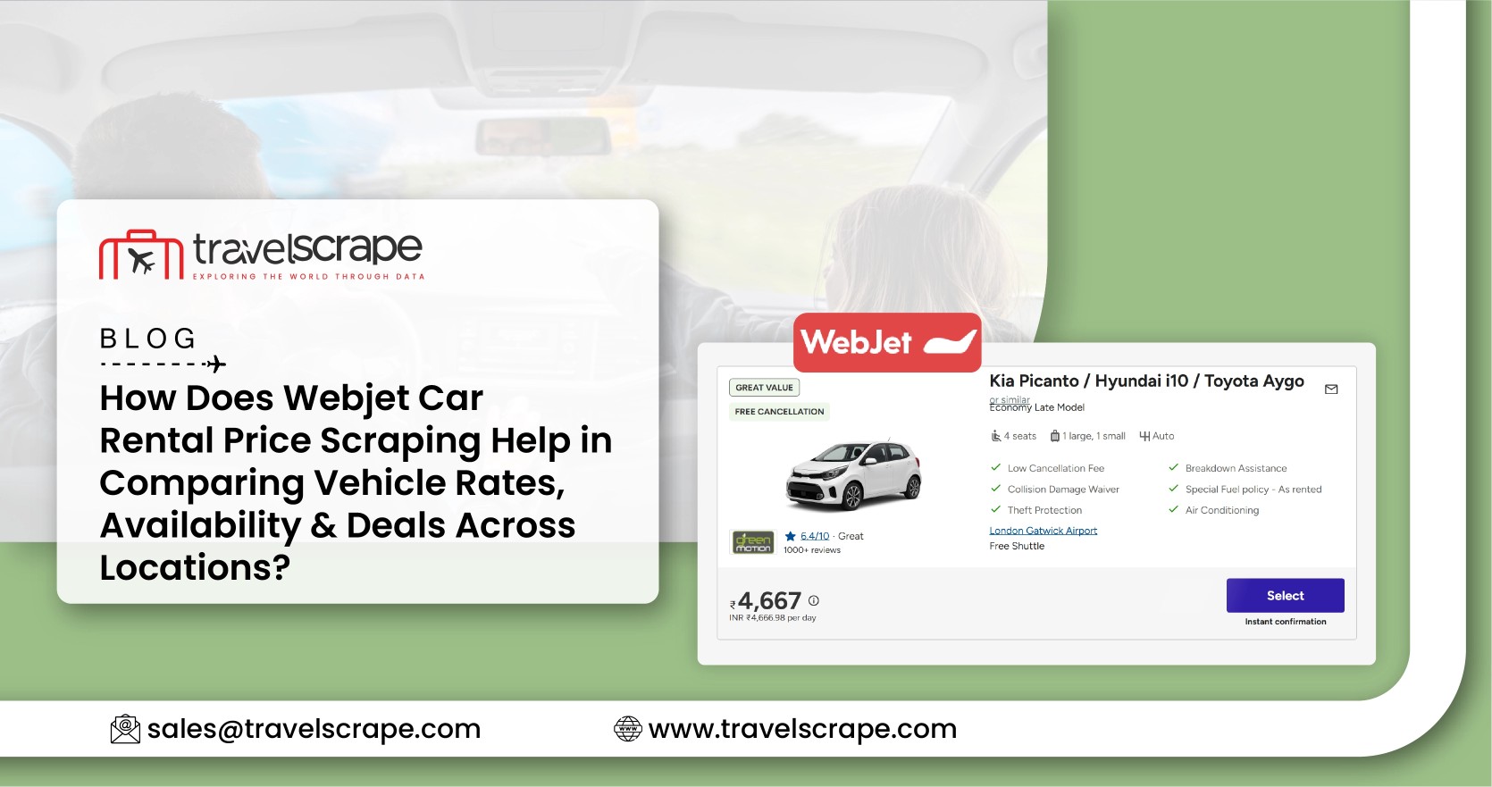 Webjet Car Rental Price Scraping to Compare Vehicle Rates, Availability & Deals