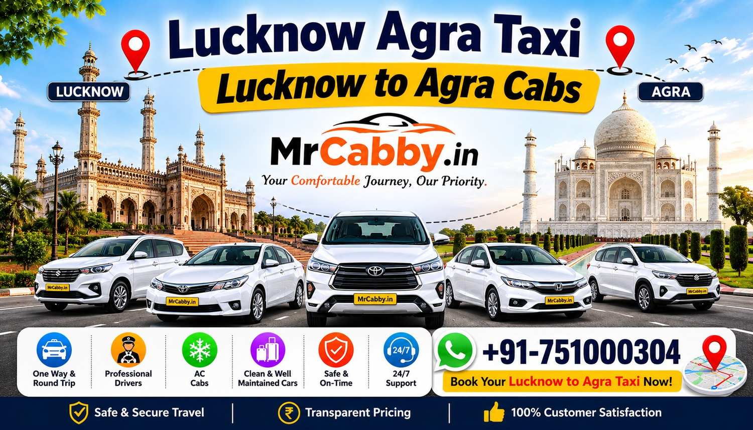 Affordable Lucknow to Agra Cabs with Comfortable Luxury Ride