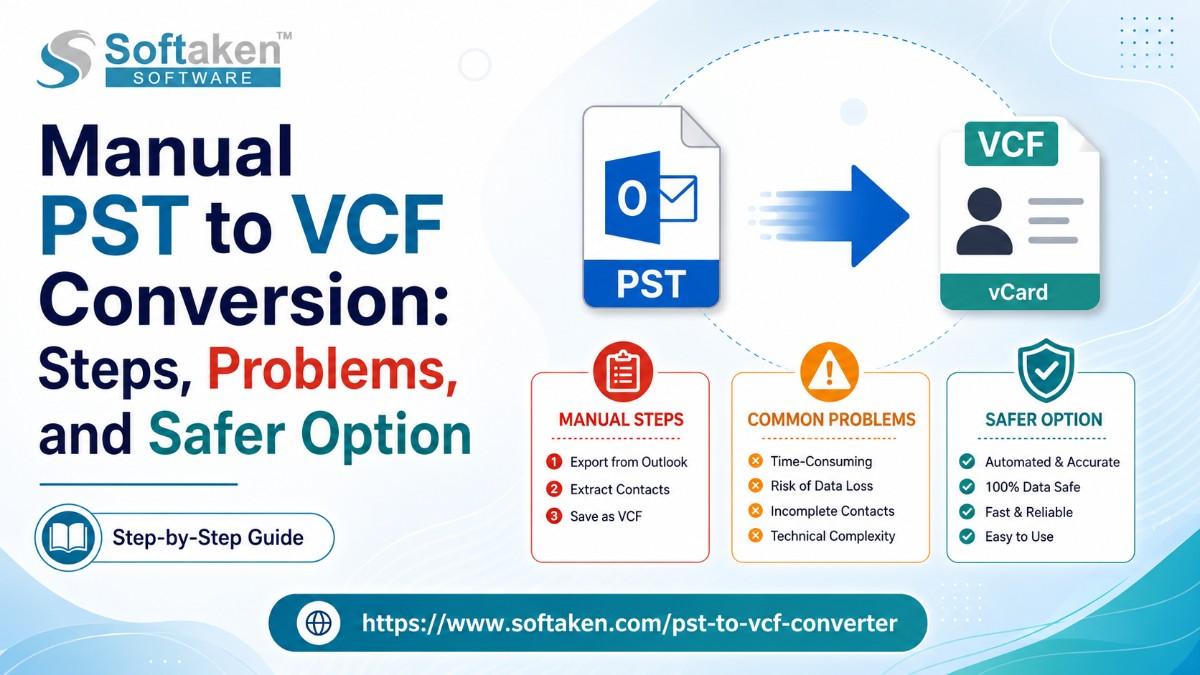 Manual PST to VCF Conversion: Steps, Problems, and Safer Option