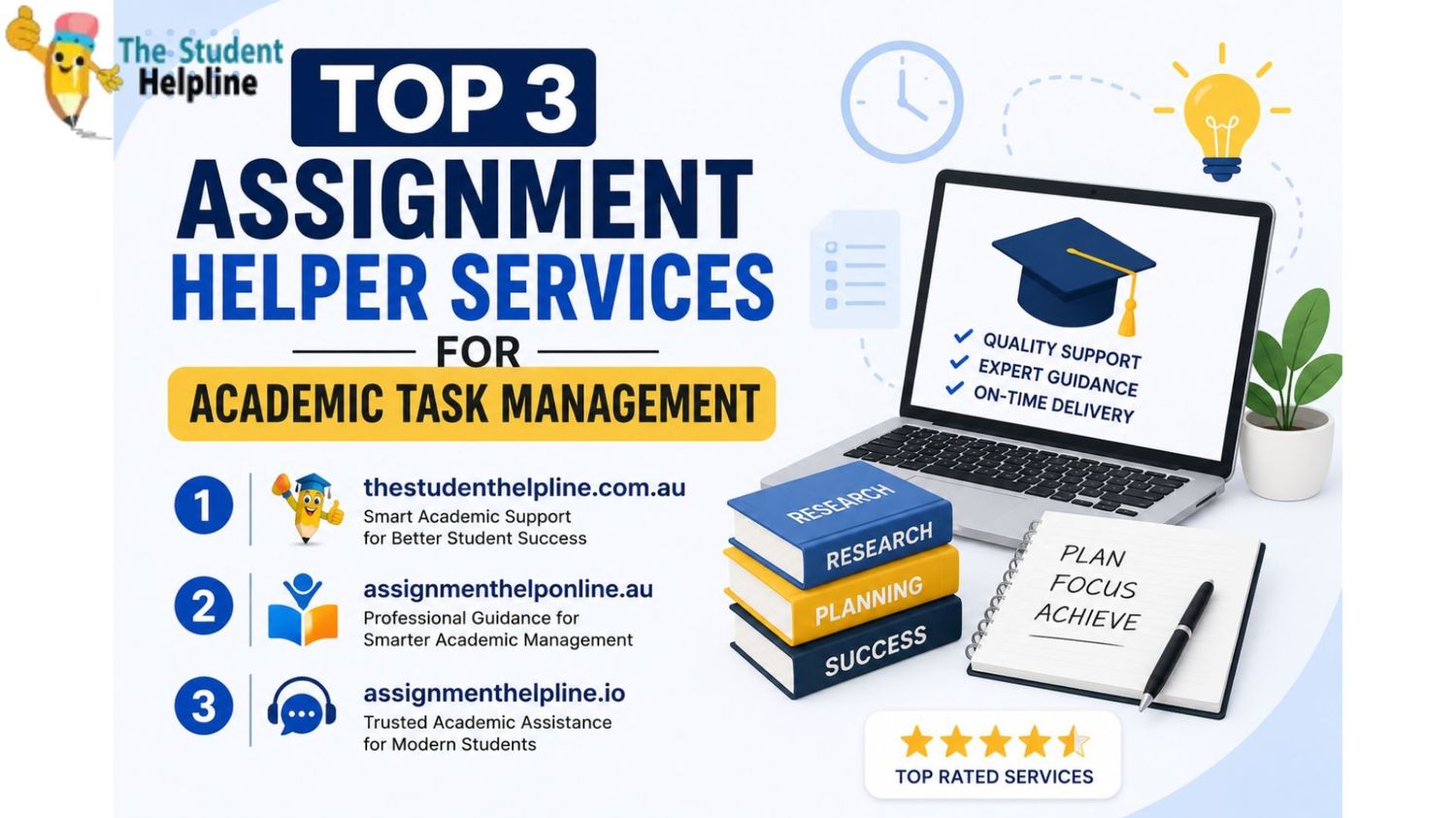 Top 3 Assignment Helper Services for Academic Task Management