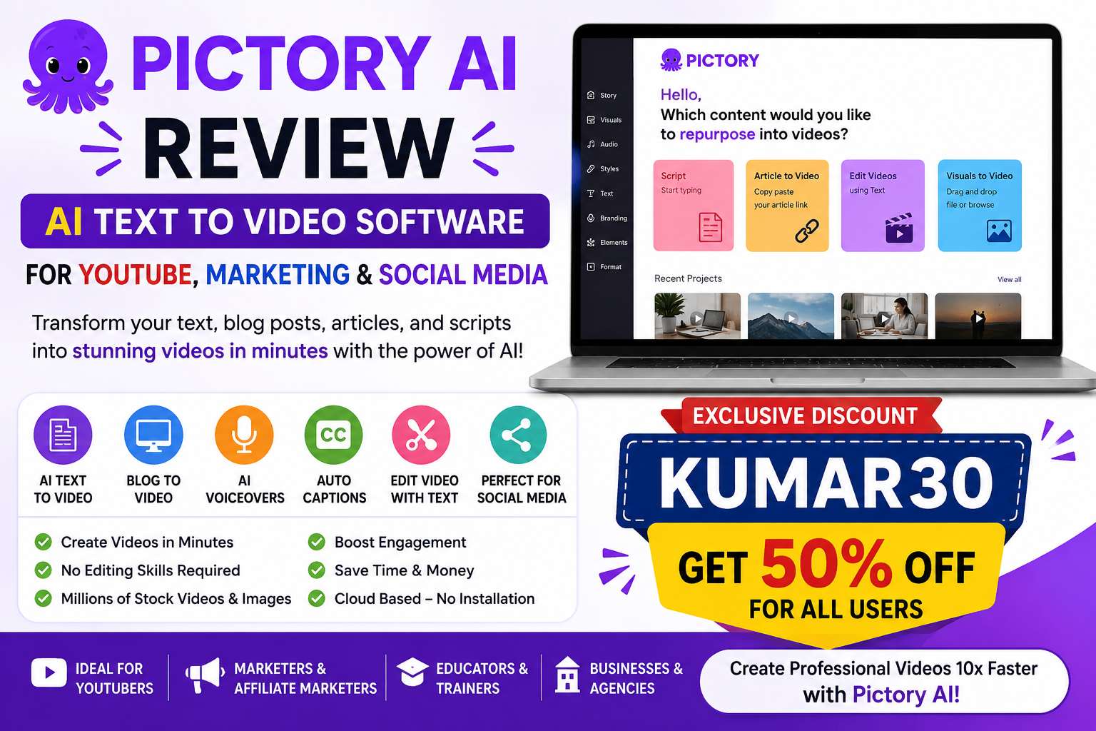 Pictory AI Review – Transform Text into Stunning Videos with AI in Minutes