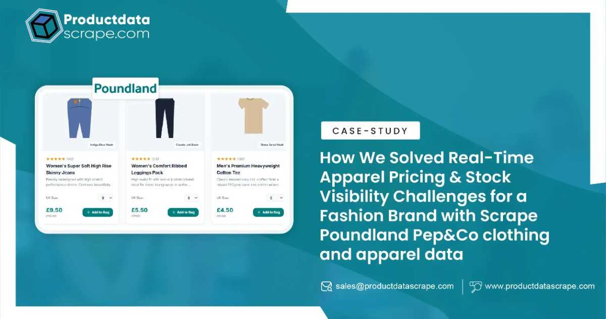 Scrape Poundland Pep&Co clothing and apparel data