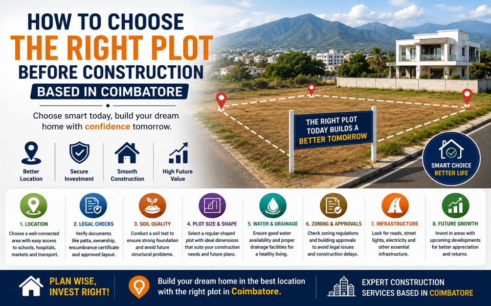 How to Choose the Right Plot Before Construction Based in Coimbatore 