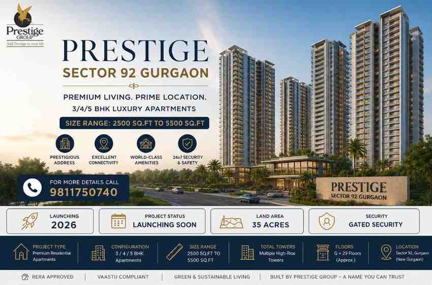 Prestige Sector 92 Gurgaon – Premium Luxury Living by Prestige Group