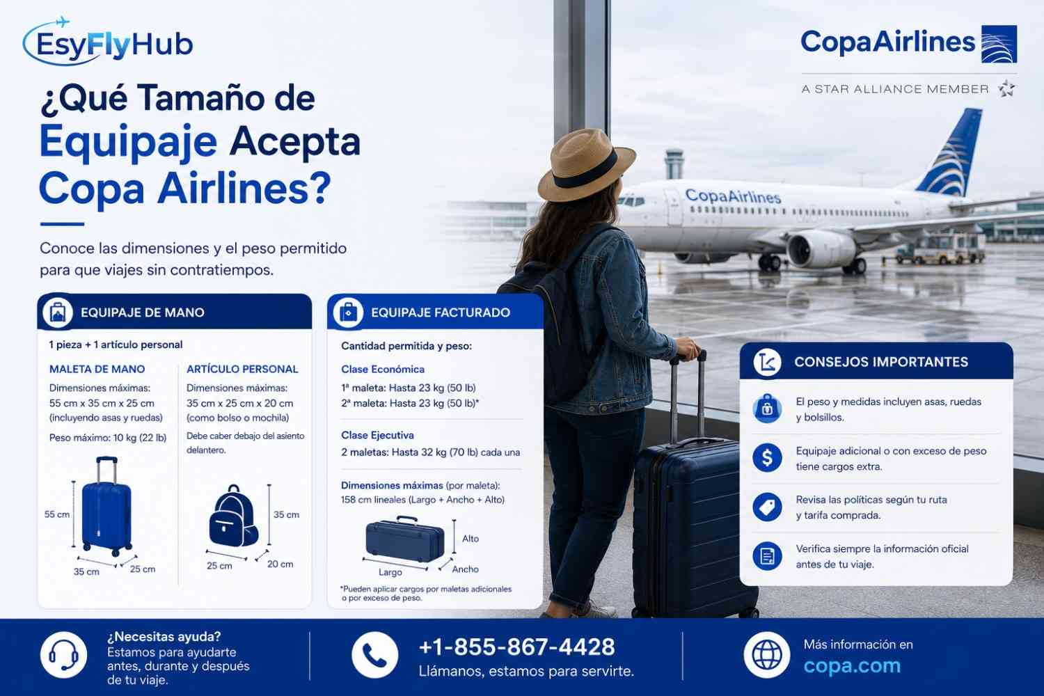 ¿Qué Tamaño de Equipaje Acepta Copa Airlines?