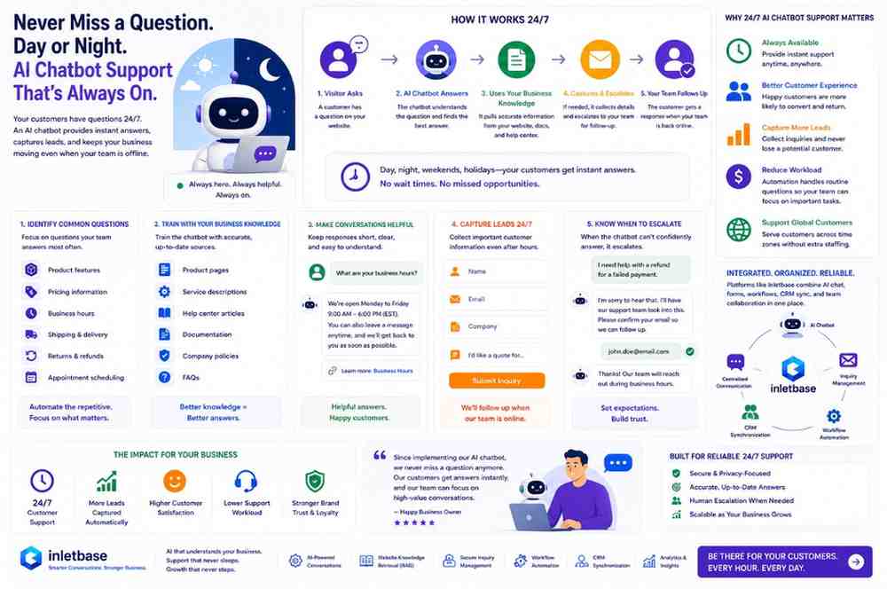 How to Build an AI Chatbot That Answers Customer Questions Even When Your Team Is Offline