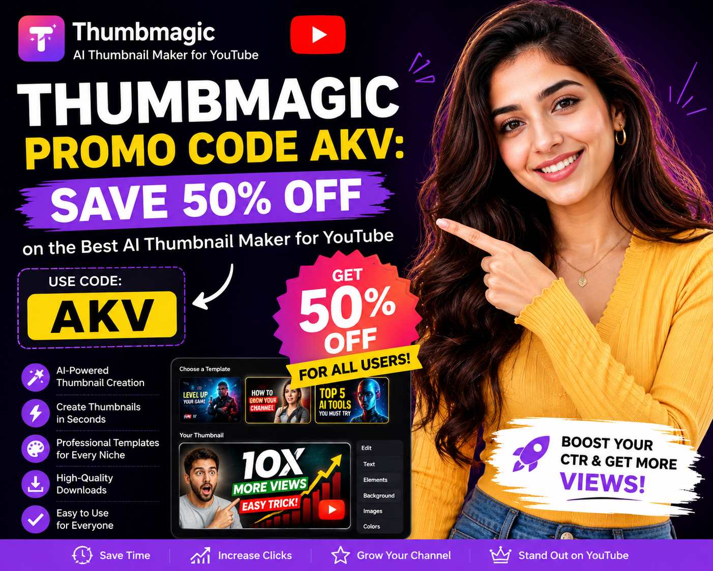 Thumbmagic Promo Code AKV: Save 50% OFF on the Best AI Thumbnail Maker for YouTube