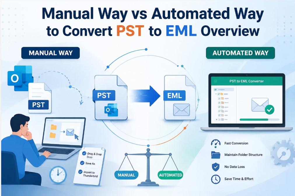 Manual Way vs Automated Way to Convert PST to EML Overview