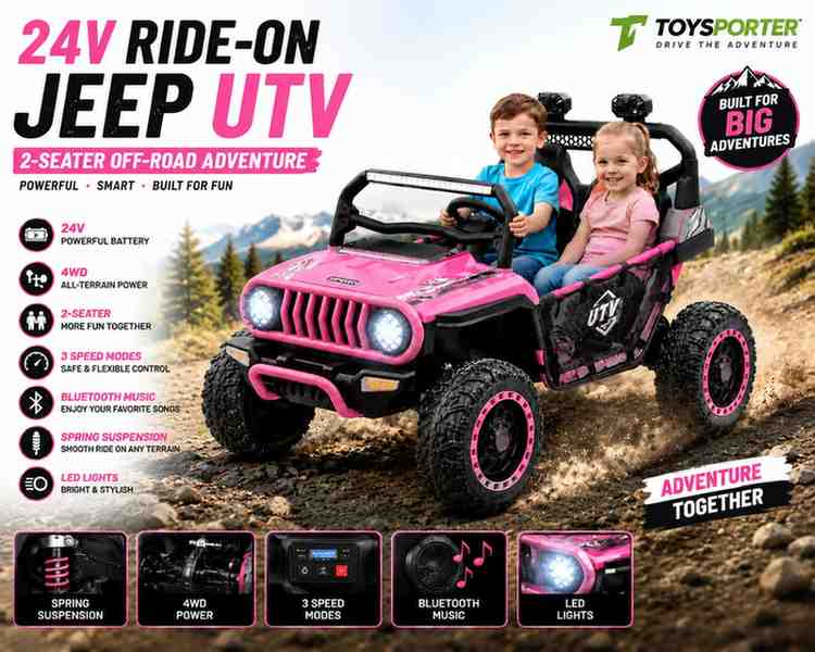 24V Ride-On Jeep for Big Kids: A Full Look at Toysporter's Feature-Packed 2-Seater UTV