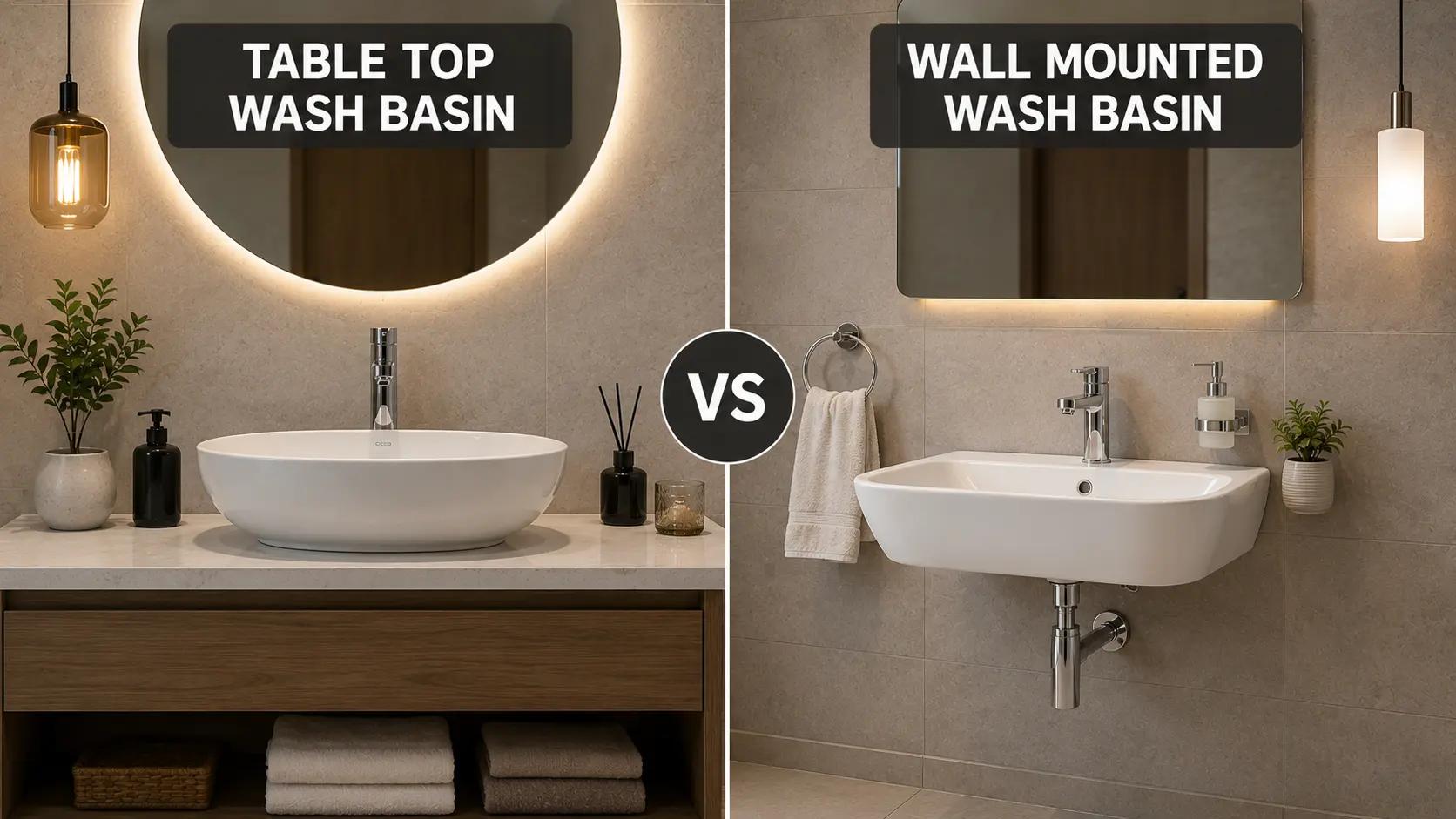 Table Top vs Wall Mounted Wash Basin: Which is Better 2026