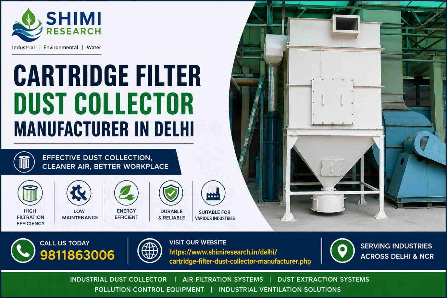 Cartridge filter  dust collector manufacturer in Delhi | Shimi research