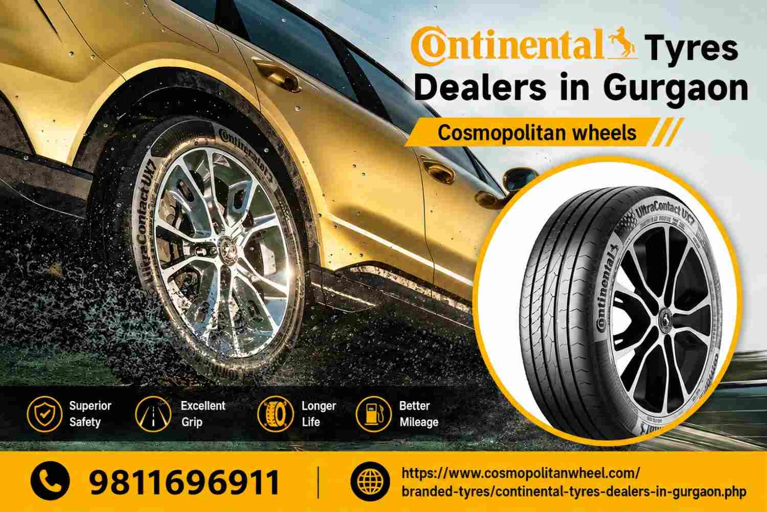 Continental  Tyres Dealers in Gurgaon | Cosmopolitan wheels