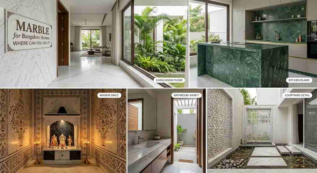 Marble for Bangalore Homes: Where Can You Use It?