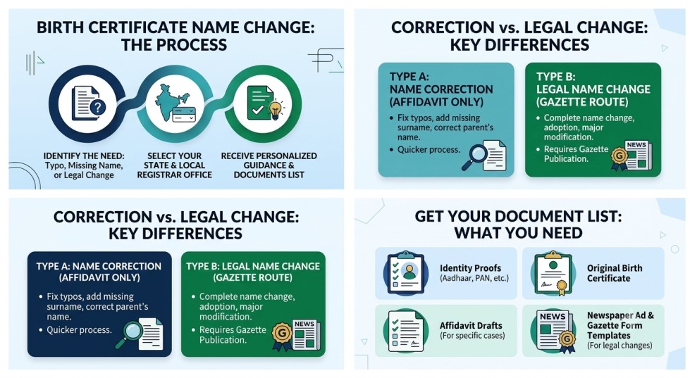 Birth Certificate Name Change and Correction in India