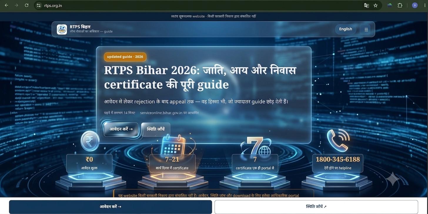 RTPS Bihar: A Complete Guide to Online Government Certificates and Public Services