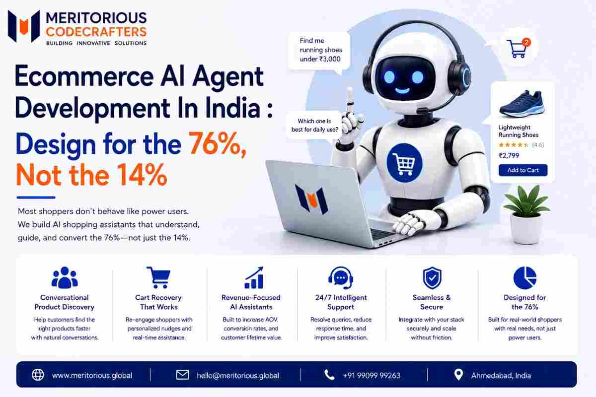 Ecommerce AI Agent Development In India : Design for the 76%, Not the 14%