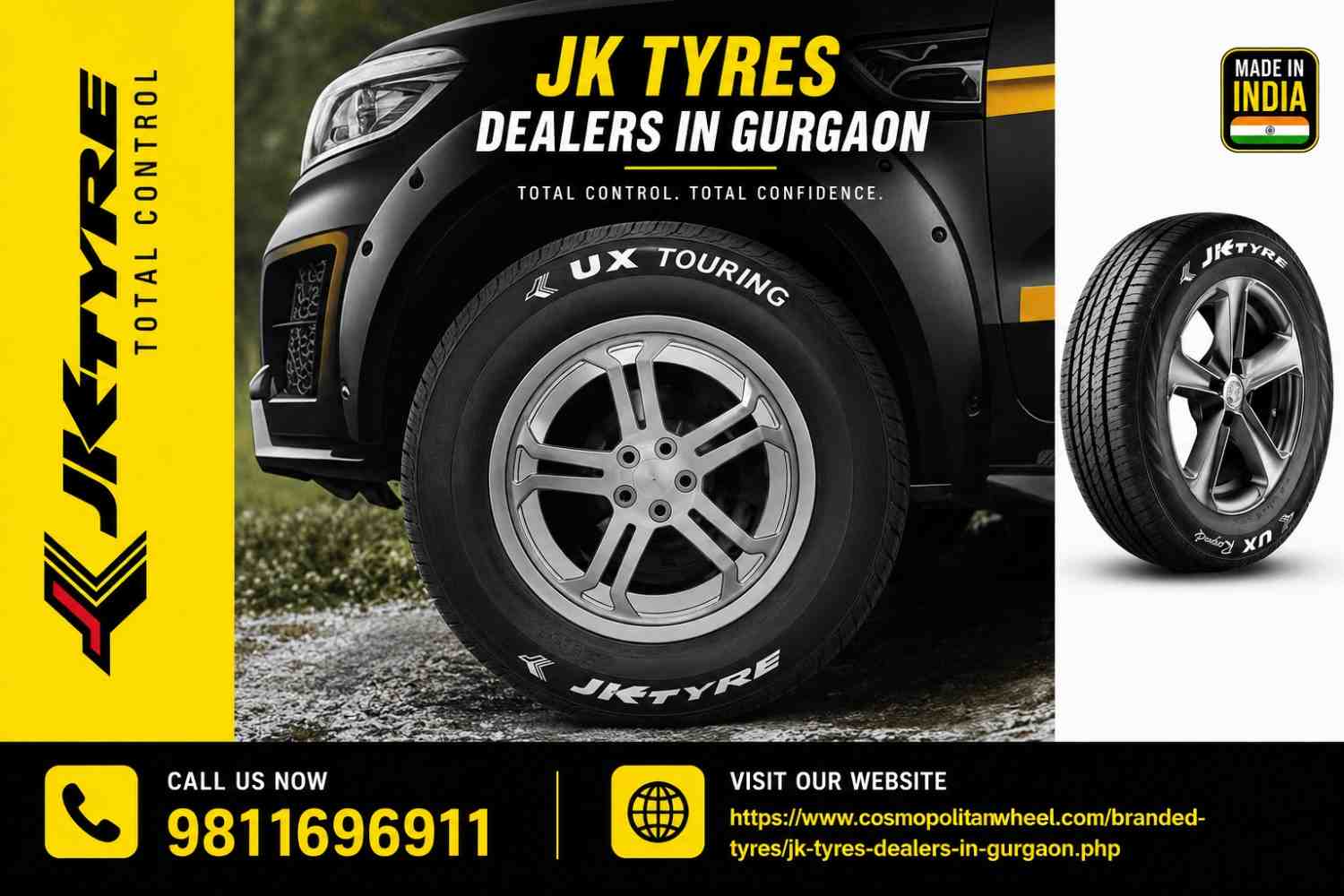 JK branded Tyres Dealers in Gurgaon | Cosmopolitan wheels