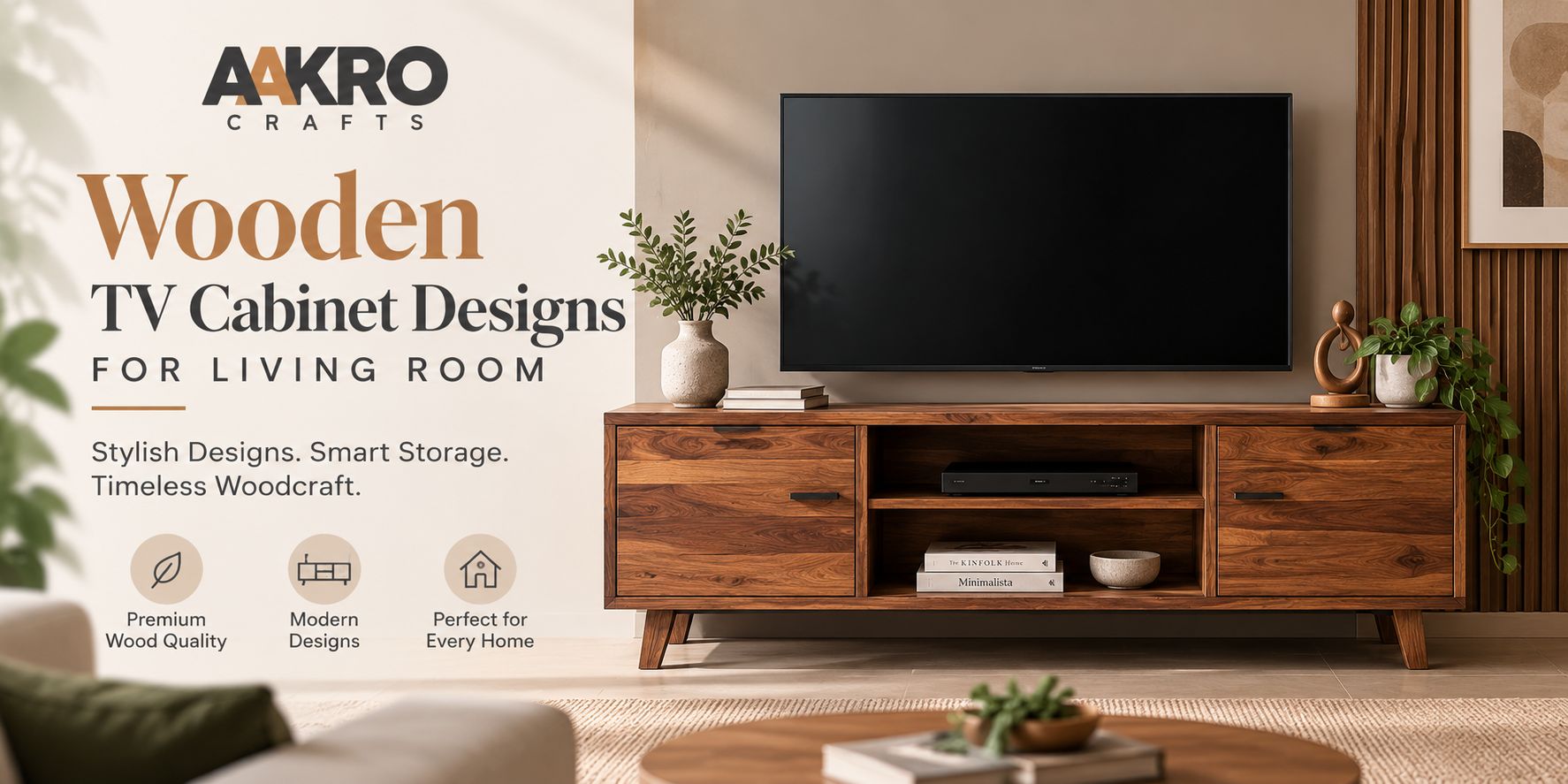 Wooden TV cabinet designs for living room