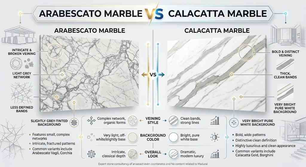 Arabescato Marble vs Calacatta: Which Should You Choose?