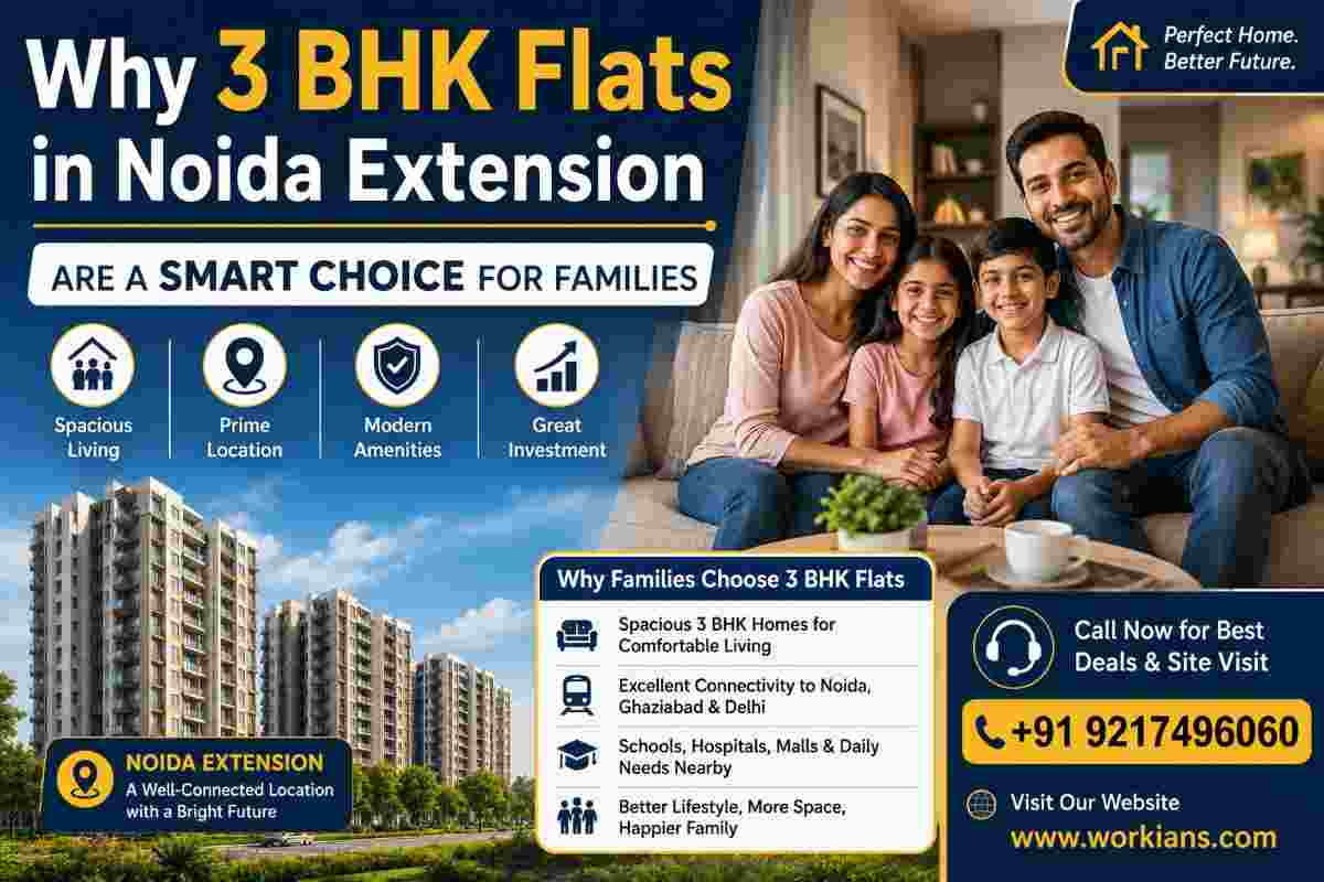 Why 3 BHK Flats in Noida Extension Are a Smart Choice for Families