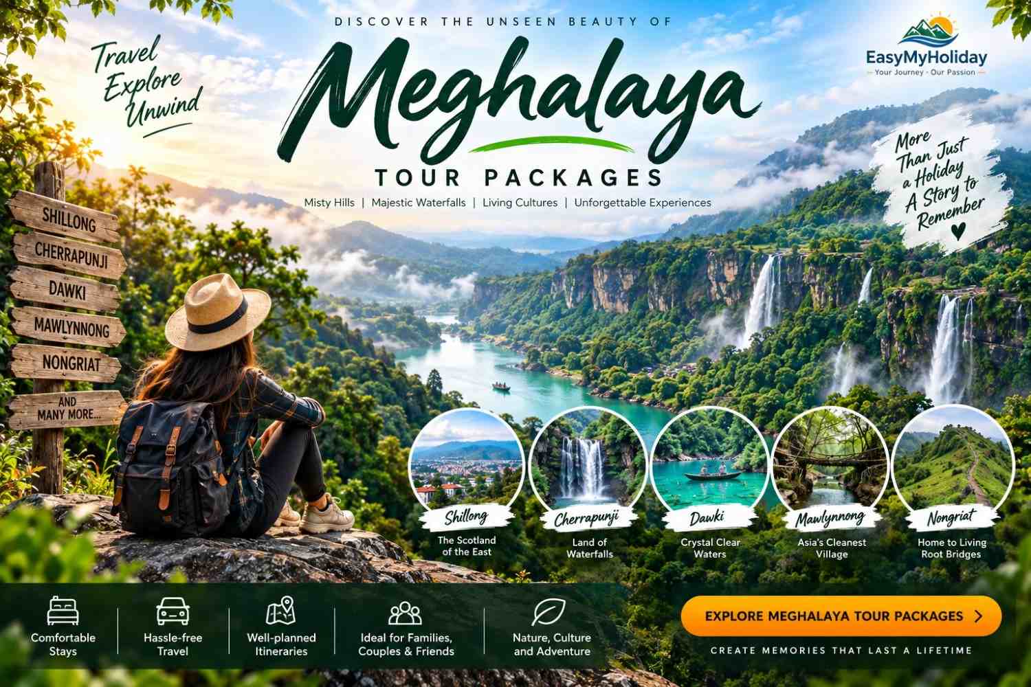 Meghalaya Tour Packages: Discover the Hills, Waterfalls and Magic of Northeast India