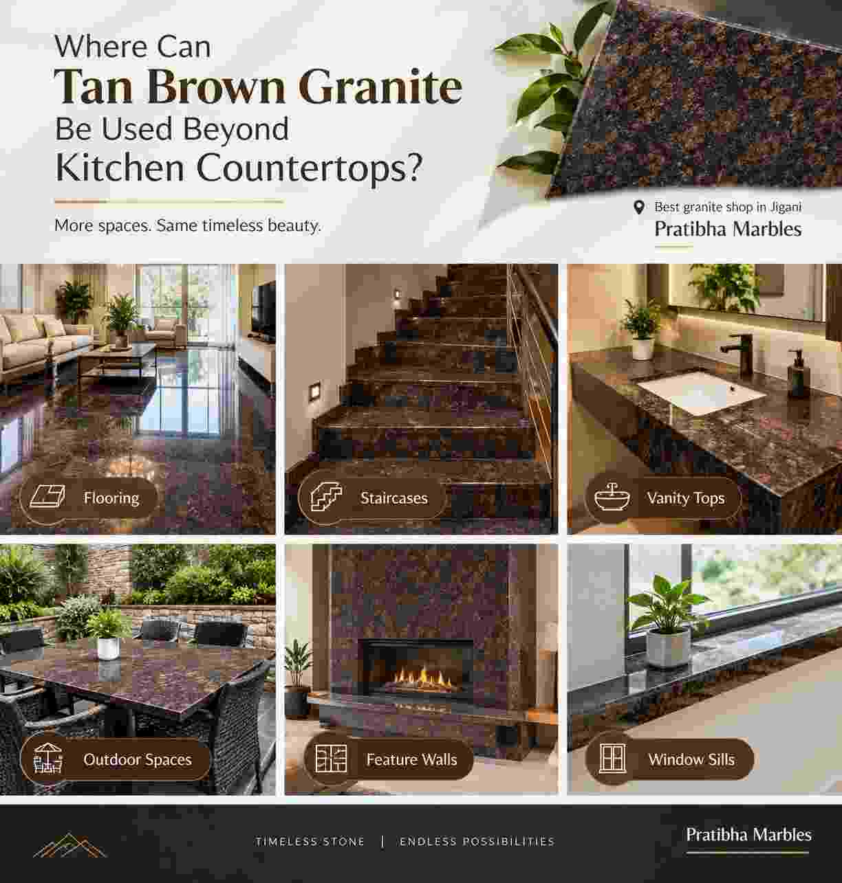 Where Can Tan Brown Granite Be Used Beyond Kitchen Countertops? - Best granite shop in jigani