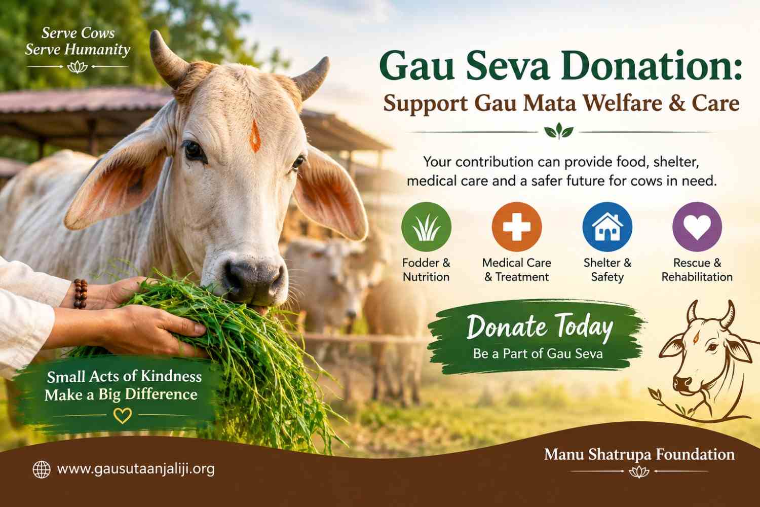 Gau Seva Donation: Support Gau Mata Welfare & Care