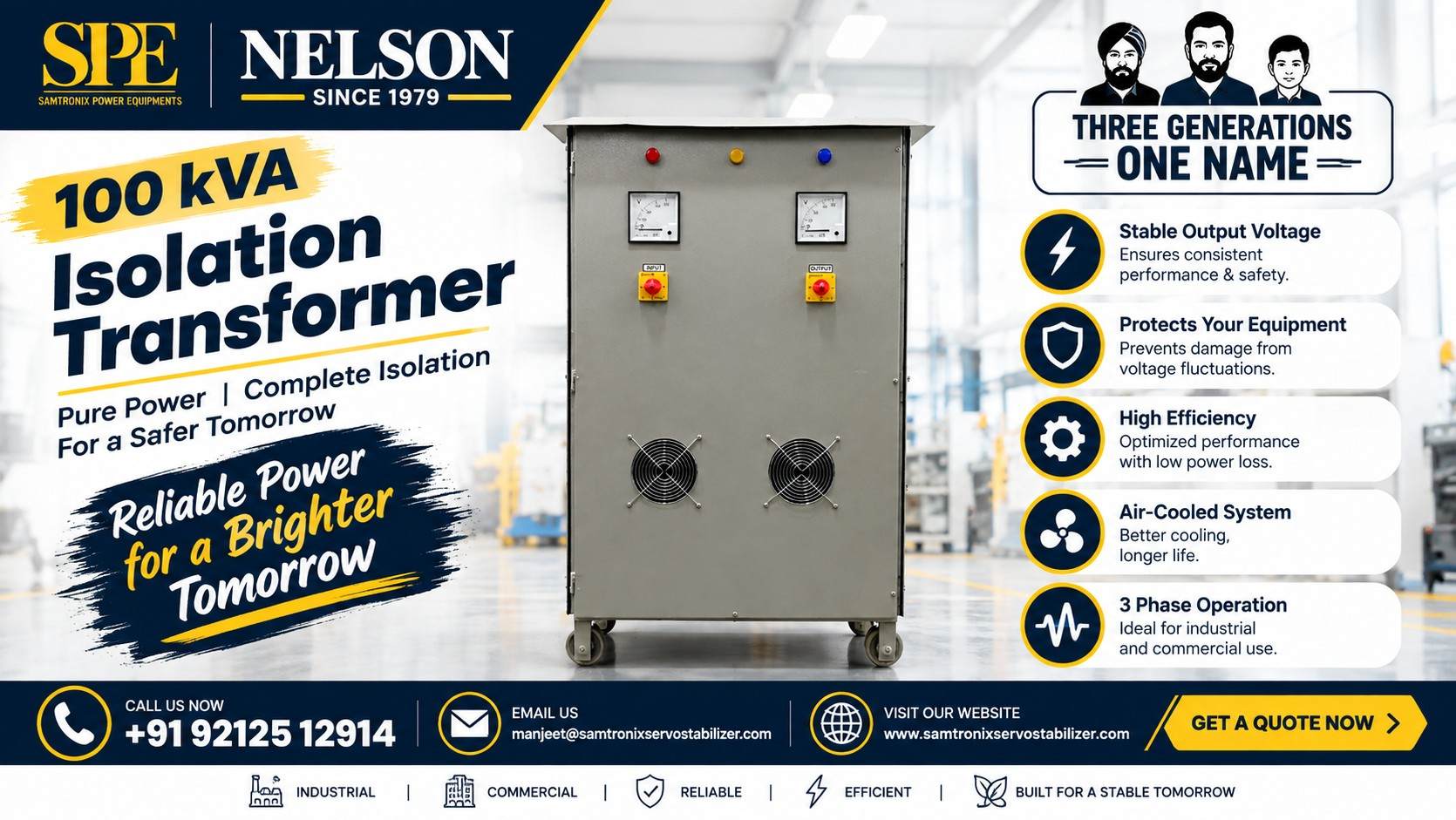 Nelson 100 kVA Isolation Transformer: Keeping Industrial Power Clean, Stable and Reliable