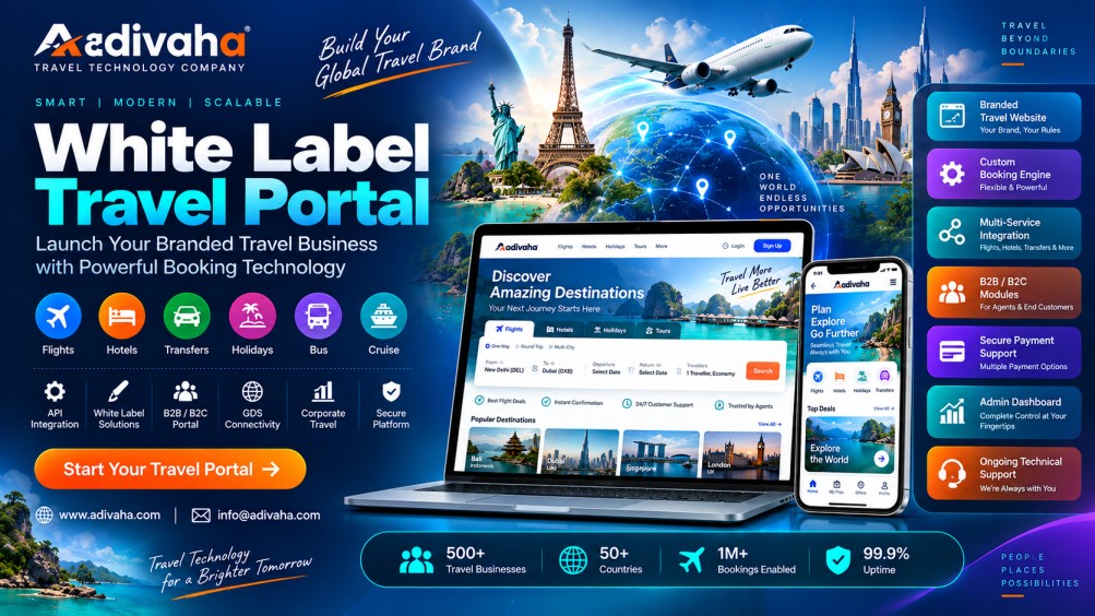 White Label Travel Portal - Launch in 2-8 Weeks | adivaha
