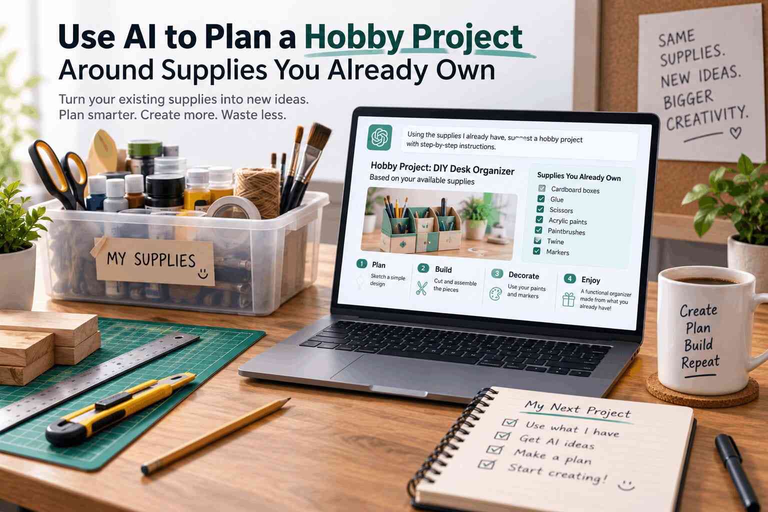 Use AI to Plan a Hobby Project Around Supplies You Already Own