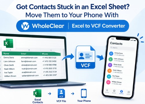 Got Contacts Stuck in an Excel Sheet? Move Them to Your Phone With WholeClear Excel to VCF Converter