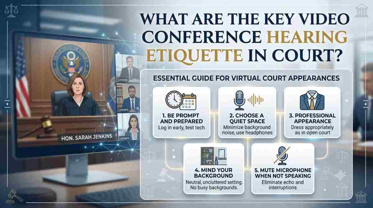 What are the Key Video Conference Hearing Etiquette in Court?