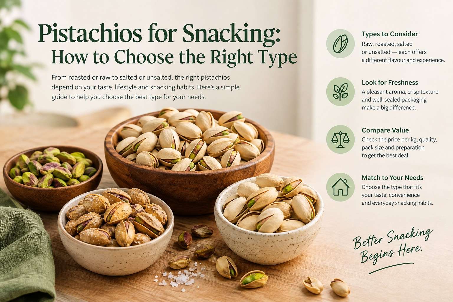 Pistachios for Snacking: How to Choose the Right Type