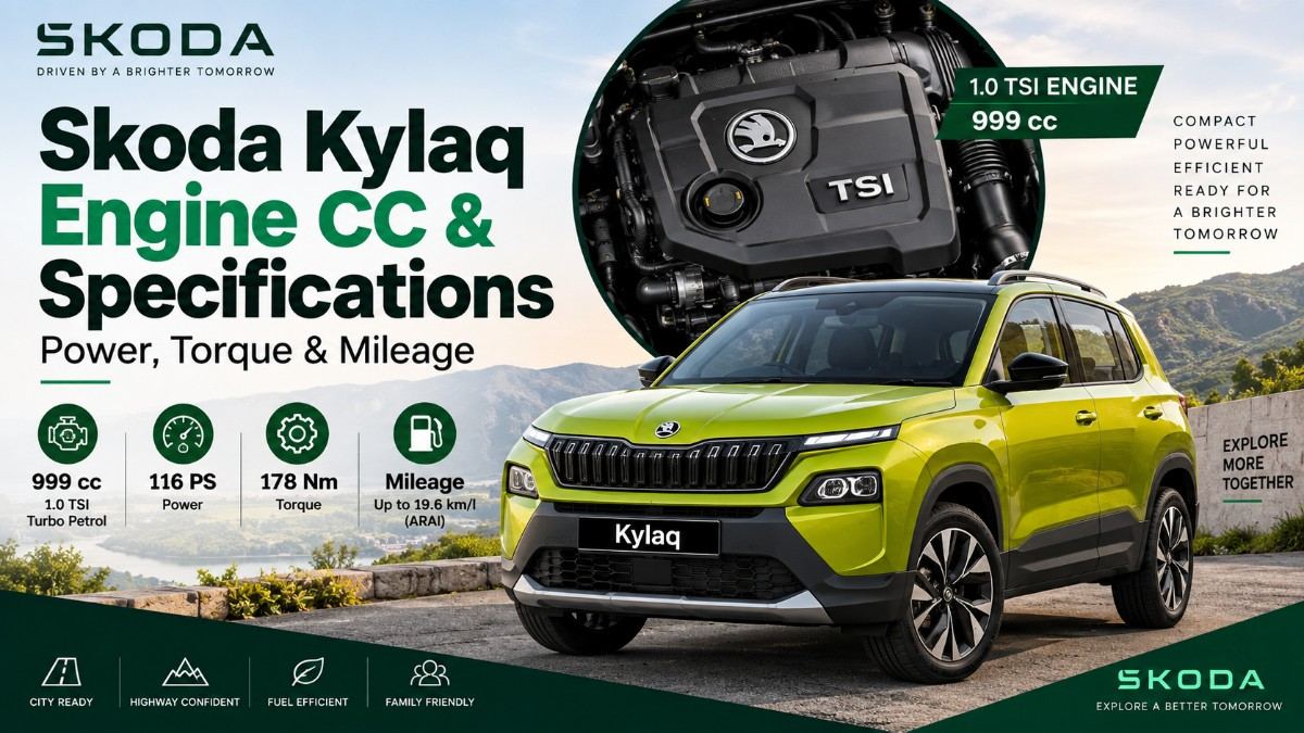 Skoda Kylaq Engine CC & Specifications: Power, Torque & Mileage