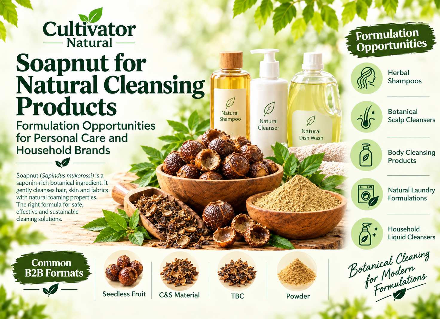Soapnut for Natural Cleansing Products: Formulation Opportunities for Personal Care and Household Brands