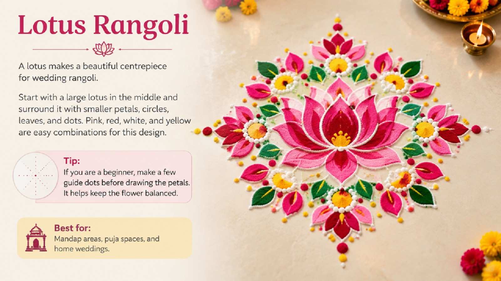Lotus Rangoli Design Ideas: Beautiful And Easy Designs