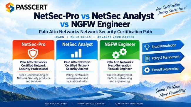 NetSec-Pro vs NetSec Analyst vs NGFW Engineer: Palo Alto Networks Network Security Certification Path