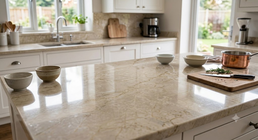 Want a Softer, More Elegant Interior? See Beige Marble in Bangalore