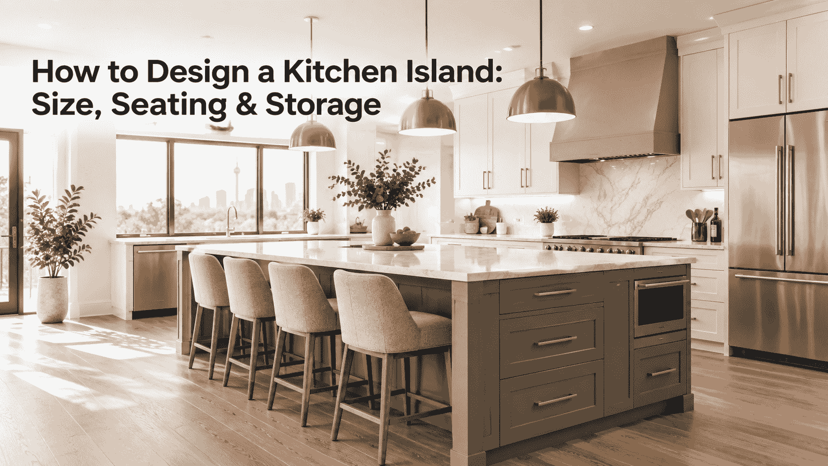 How to Design a Kitchen Island: Size, Seating & Storage
