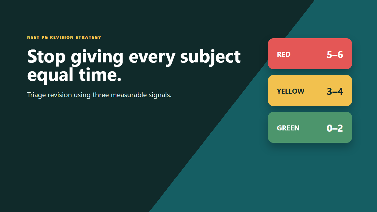 Stop Giving Every Subject Equal Time: A NEET PG Revision Triage System