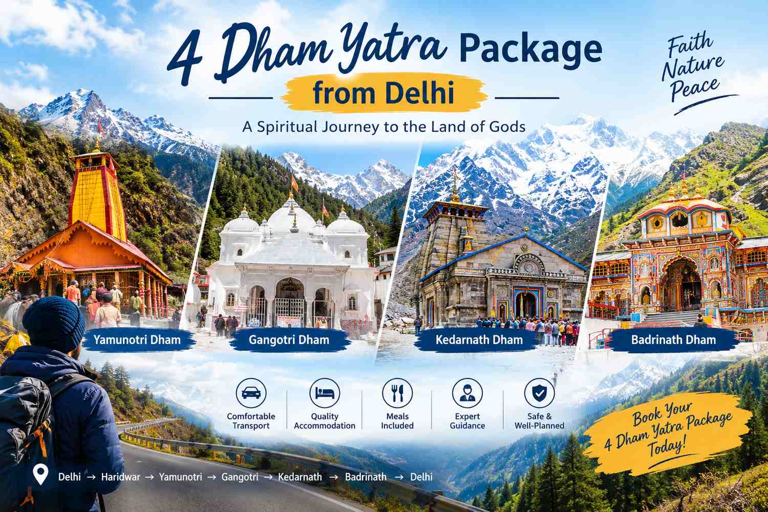 4 Dham Yatra Package from Delhi: Complete Travel Guide, Route, Cost & Booking Tips