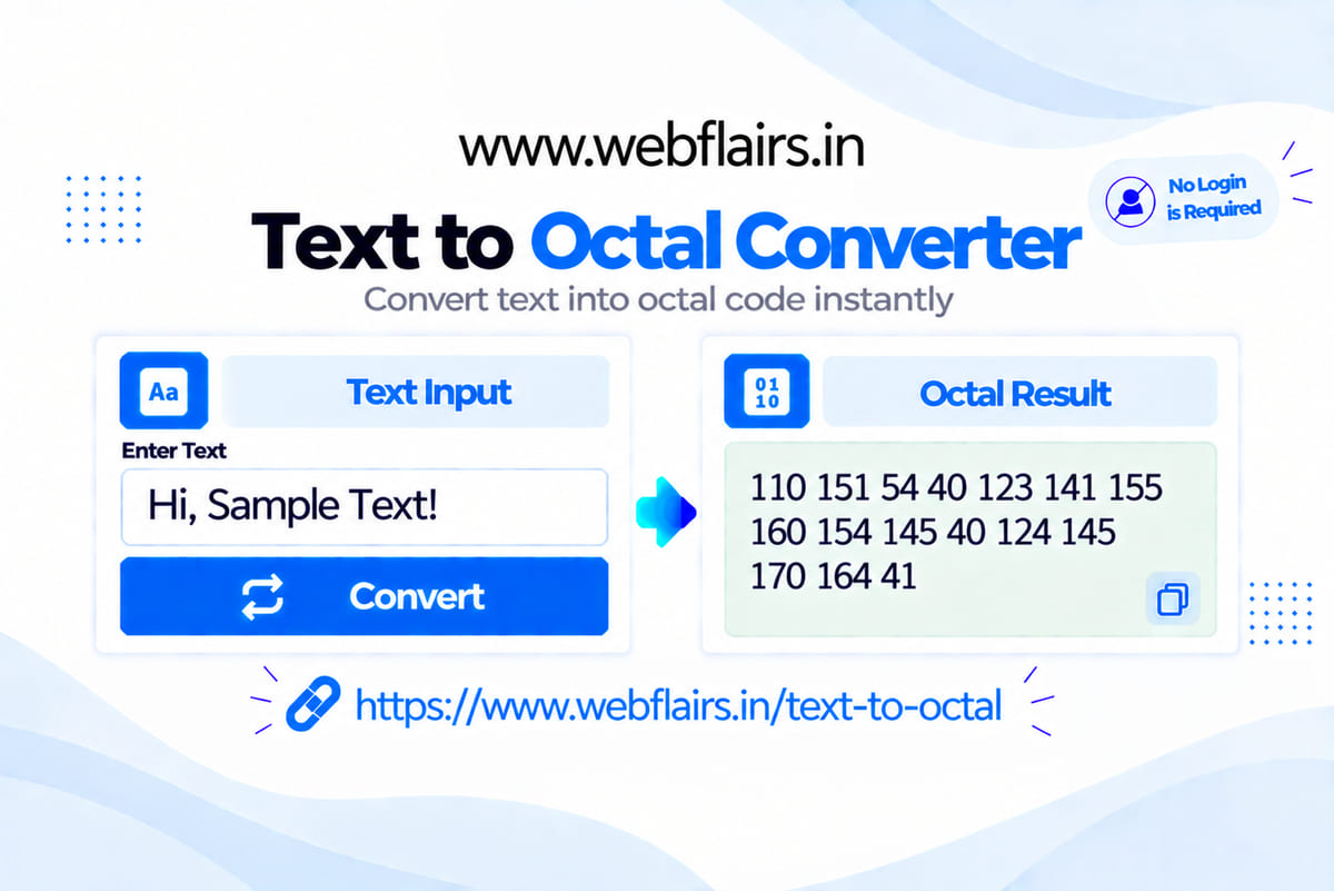 Text to Octal Online Tool