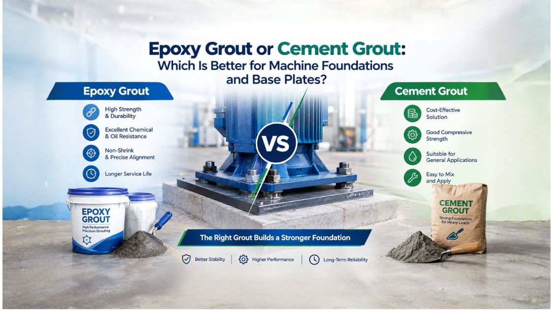 Industrial Machinery Grouting: How to Choose Between Epoxy and Non-Shrink Cementitious Grout