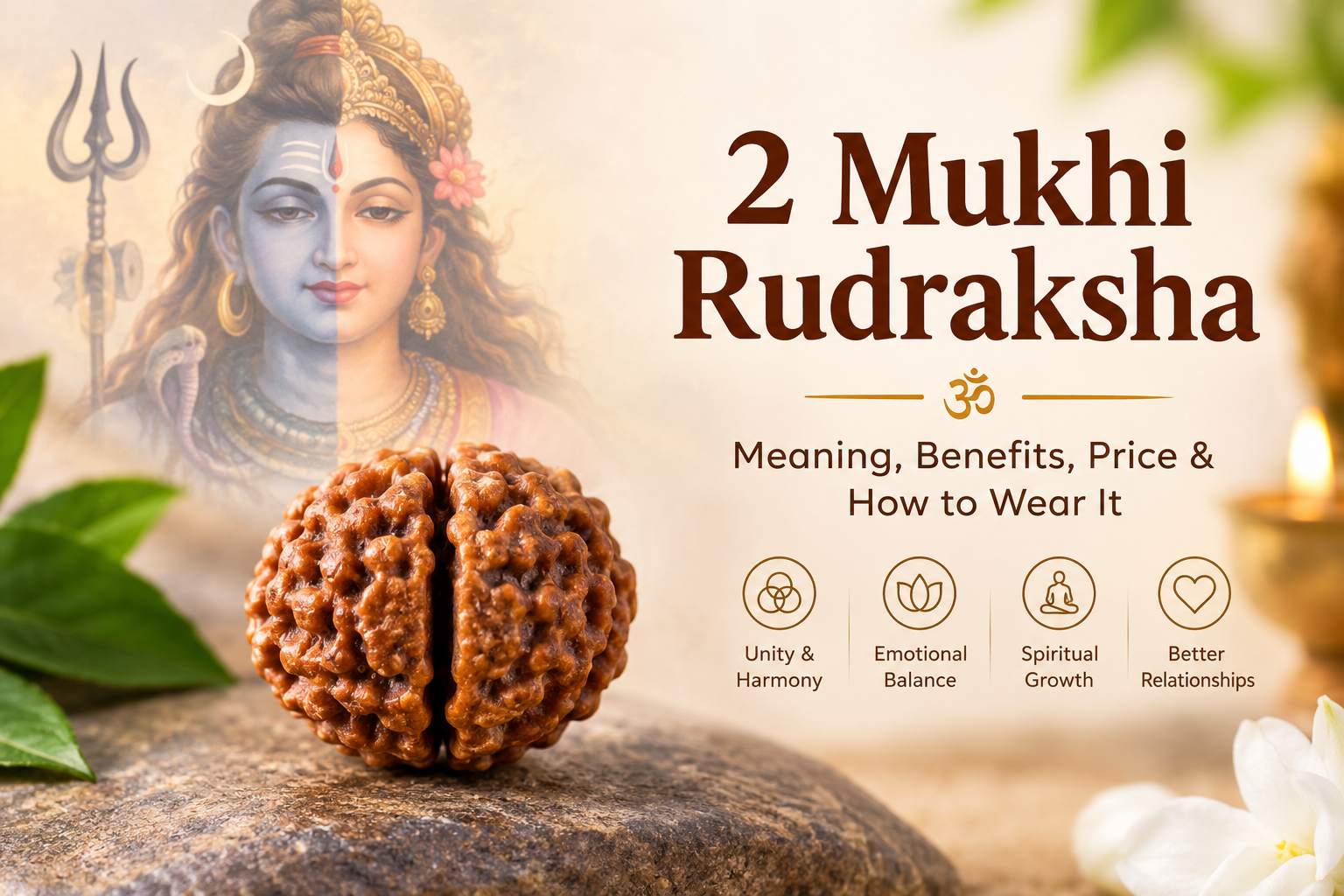 2 Mukhi Rudraksha: Meaning, Benefits, Price, and How to Wear It