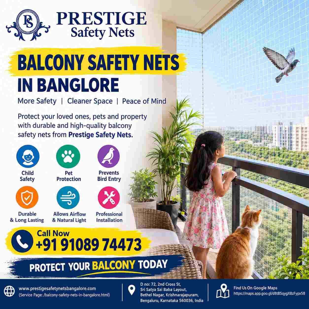 Balcony Safety Nets in Bangalore: Prestige Safety Nets