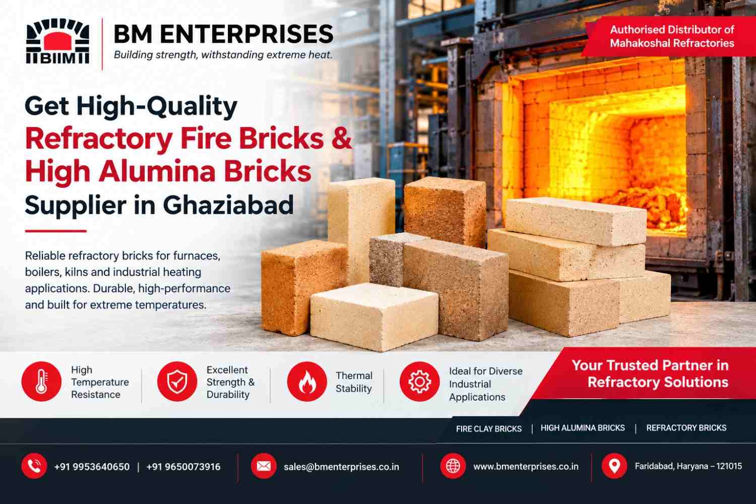 Get High-Quality Refractory Fire Bricks and High Alumina Bricks Supplier in Ghaziabad